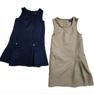 Bundle Blue and Khaki School Dress Uniforms for Girls Size 6 and 6X